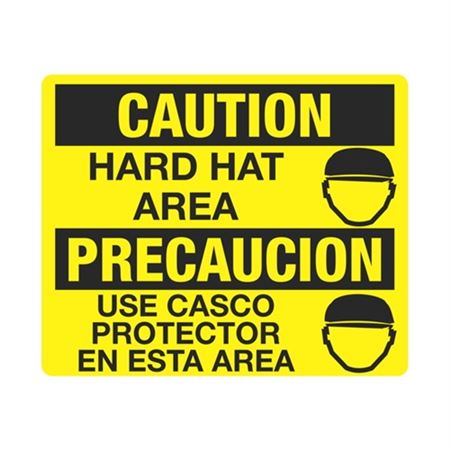 Caution Hard Hat Area / Precaucion Use Casco  Sign